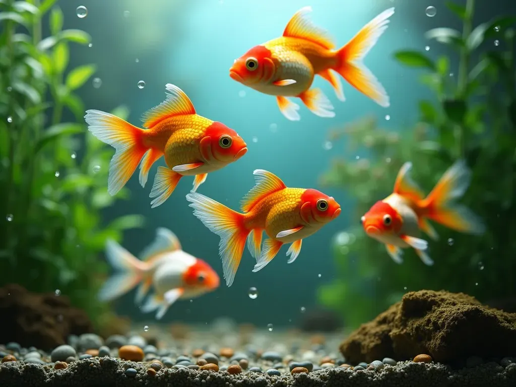 らんちゅう金魚の飼育風景