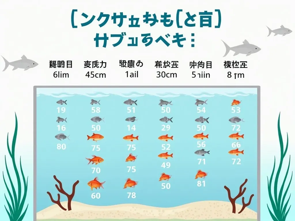 水槽サイズ別魚の数の表